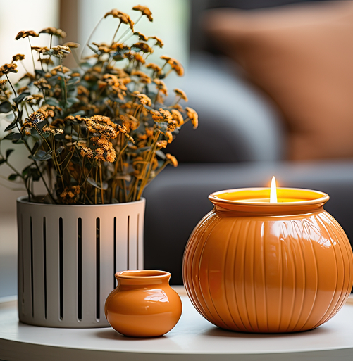 Ribbed Ceramic Scented Candle details-Krystovallia